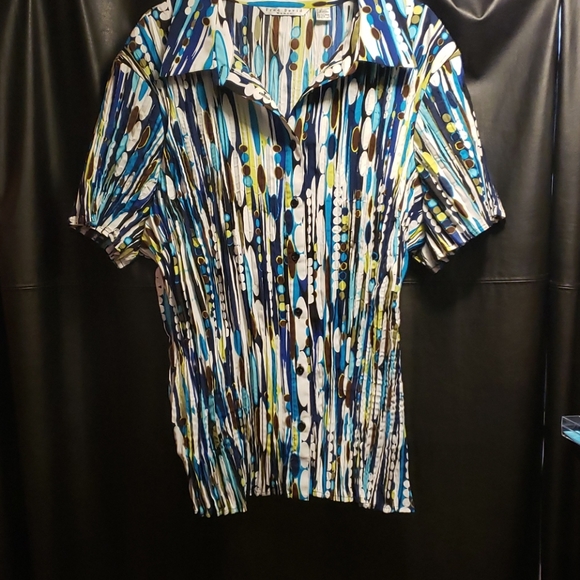 Short sleeve button down blouse - Picture 1 of 3